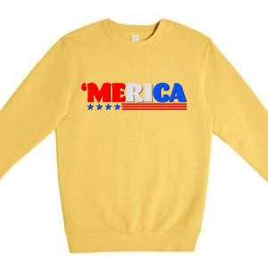 Red White & Blue 'Merica 4th Of July Premium Crewneck Sweatshirt