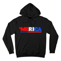 Red White & Blue 'Merica 4th Of July Hoodie