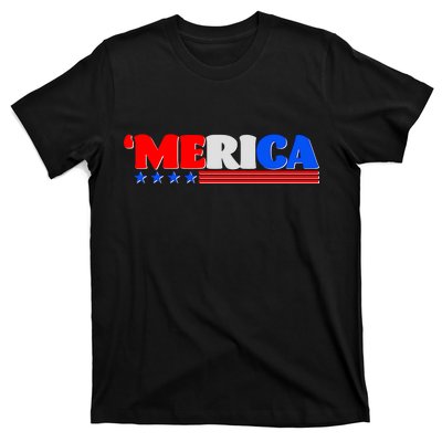 Red White & Blue 'Merica 4th Of July T-Shirt