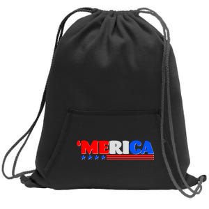 Red White & Blue 'Merica 4th Of July Sweatshirt Cinch Pack Bag