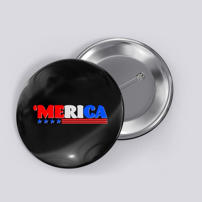 Red White & Blue 'Merica 4th Of July Button