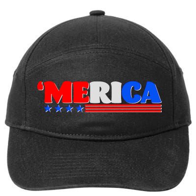 Red White & Blue 'Merica 4th Of July 7-Panel Snapback Hat