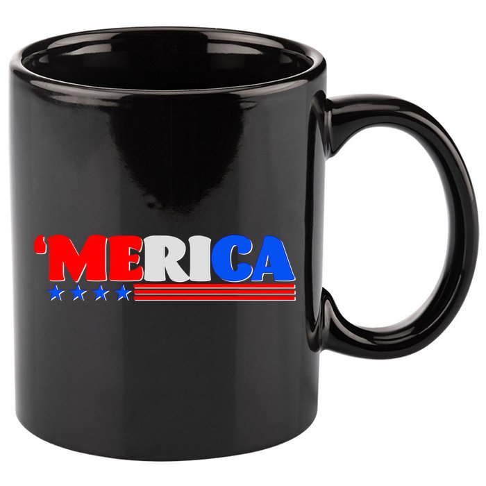 Red White & Blue 'Merica 4th Of July 11oz C Handle Ceramic Mug