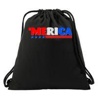 Red White & Blue 'Merica 4th Of July Drawstring Bag