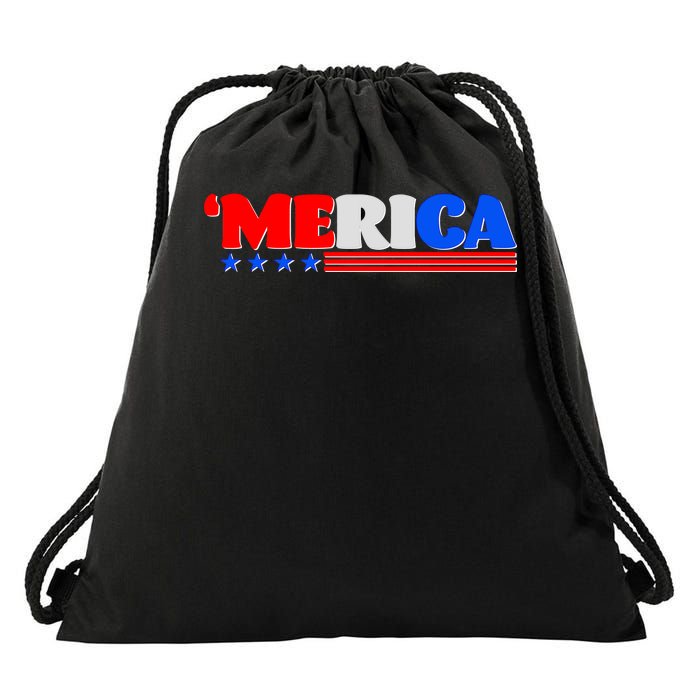 Red White & Blue 'Merica 4th Of July Drawstring Bag