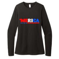 Red White & Blue 'Merica 4th Of July Womens CVC Long Sleeve Shirt