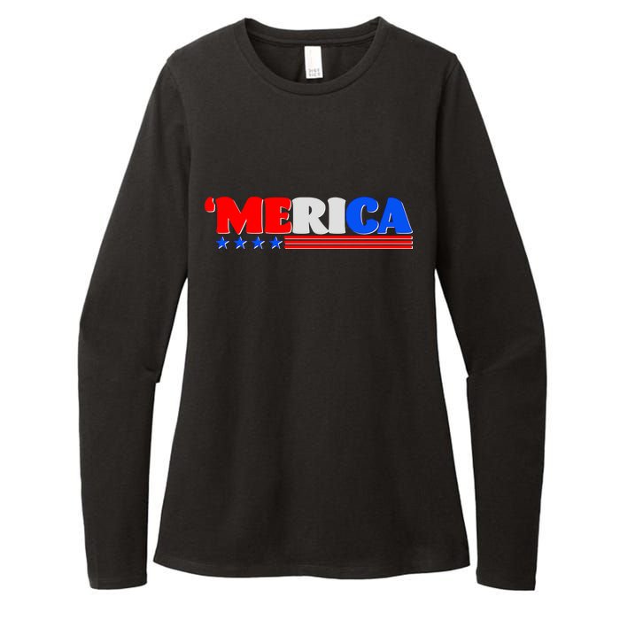 Red White & Blue 'Merica 4th Of July Womens CVC Long Sleeve Shirt