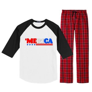 Red White & Blue 'Merica 4th Of July Raglan Sleeve Pajama Set