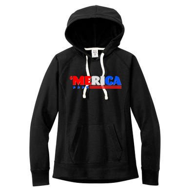 Red White & Blue 'Merica 4th Of July Women's Fleece Hoodie