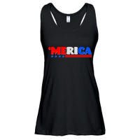 Red White & Blue 'Merica 4th Of July Ladies Essential Flowy Tank