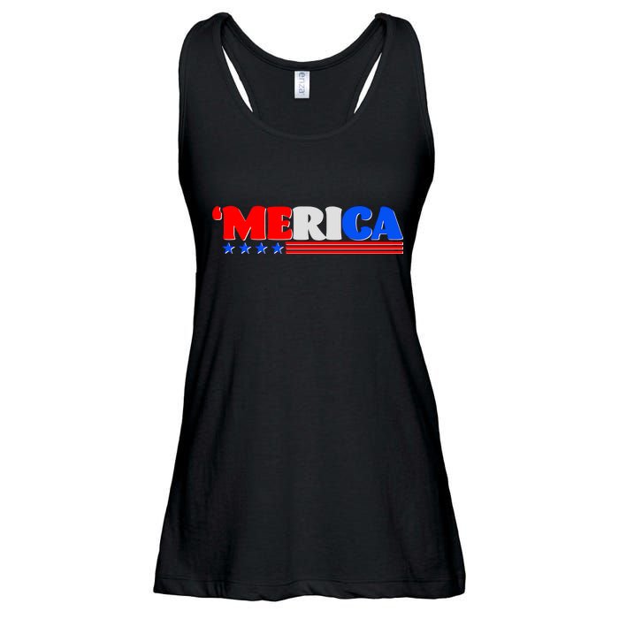 Red White & Blue 'Merica 4th Of July Ladies Essential Flowy Tank