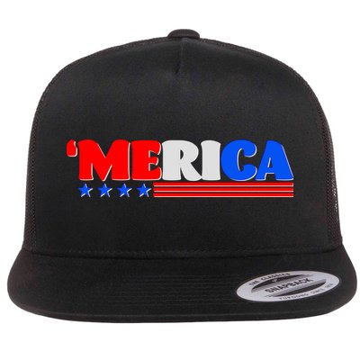 Red White & Blue 'Merica 4th Of July Flatbill Hat