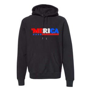 Red White & Blue 'Merica 4th Of July Premium Hoodie