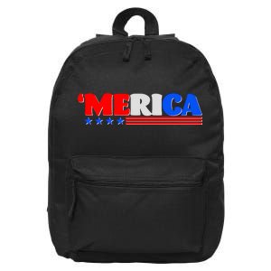 Red White & Blue 'Merica 4th Of July 16 in Basic Backpack