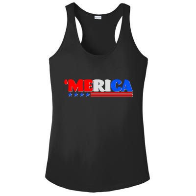 Red White & Blue 'Merica 4th Of July Ladies PosiCharge Competitor Racerback Tank