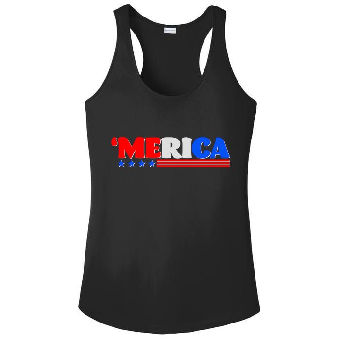 Red White & Blue 'Merica 4th Of July Ladies PosiCharge Competitor Racerback Tank