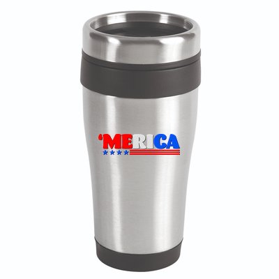 Red White & Blue 'Merica 4th Of July 16oz Travel Tumbler