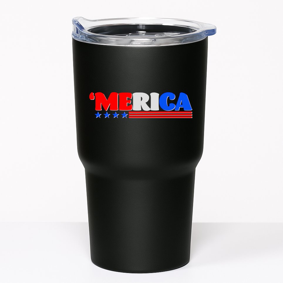 Red White & Blue 'Merica 4th Of July Tumbler