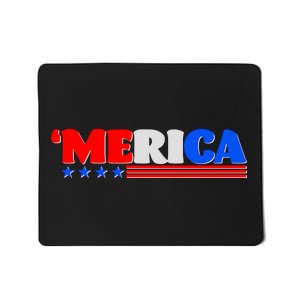 Red White & Blue 'Merica 4th Of July Mousepad