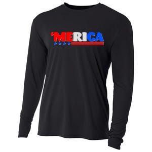 Red White & Blue 'Merica 4th Of July Cooling Performance Long Sleeve Crew