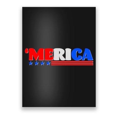 Red White & Blue 'Merica 4th Of July Poster