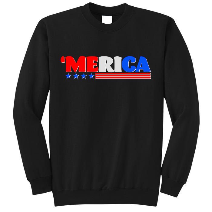 Red White & Blue 'Merica 4th Of July Tall Sweatshirt