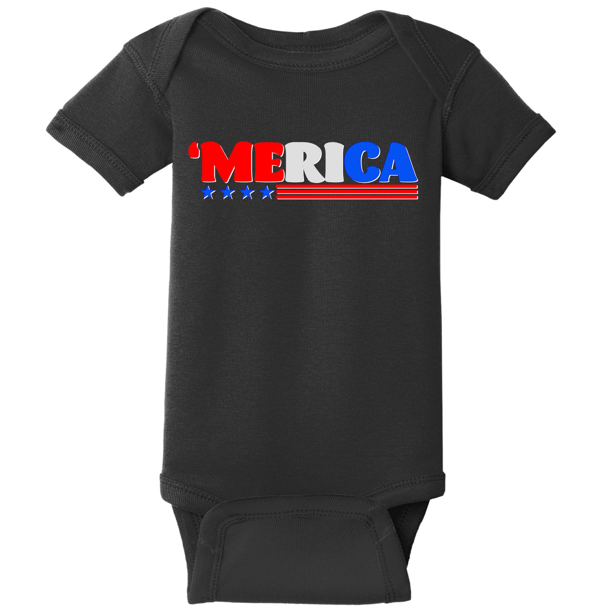 Red White & Blue 'Merica 4th Of July Baby Bodysuit