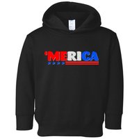 Red White & Blue 'Merica 4th Of July Toddler Hoodie