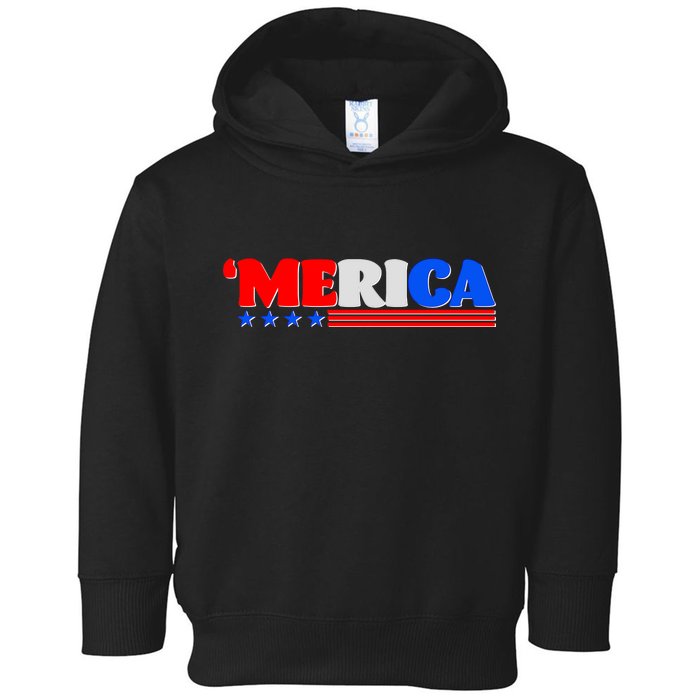 Red White & Blue 'Merica 4th Of July Toddler Hoodie