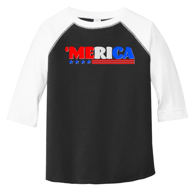 Red White & Blue 'Merica 4th Of July Toddler Fine Jersey T-Shirt