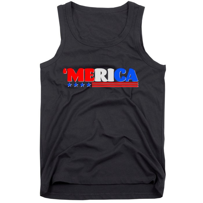 Red White & Blue 'Merica 4th Of July Tank Top