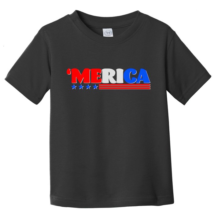 Red White & Blue 'Merica 4th Of July Toddler T-Shirt