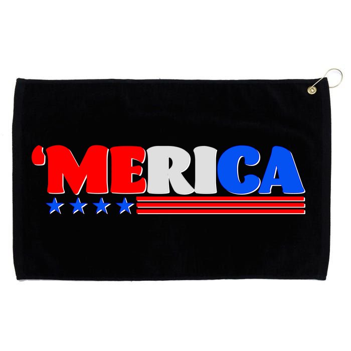 Red White & Blue 'Merica 4th Of July Grommeted Golf Towel