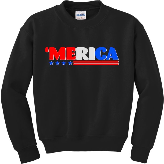 Red White & Blue 'Merica 4th Of July Kids Sweatshirt