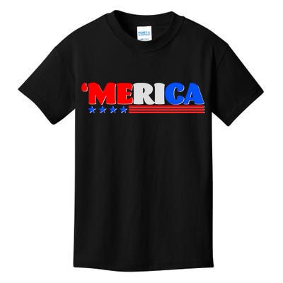 Red White & Blue 'Merica 4th Of July Kids T-Shirt