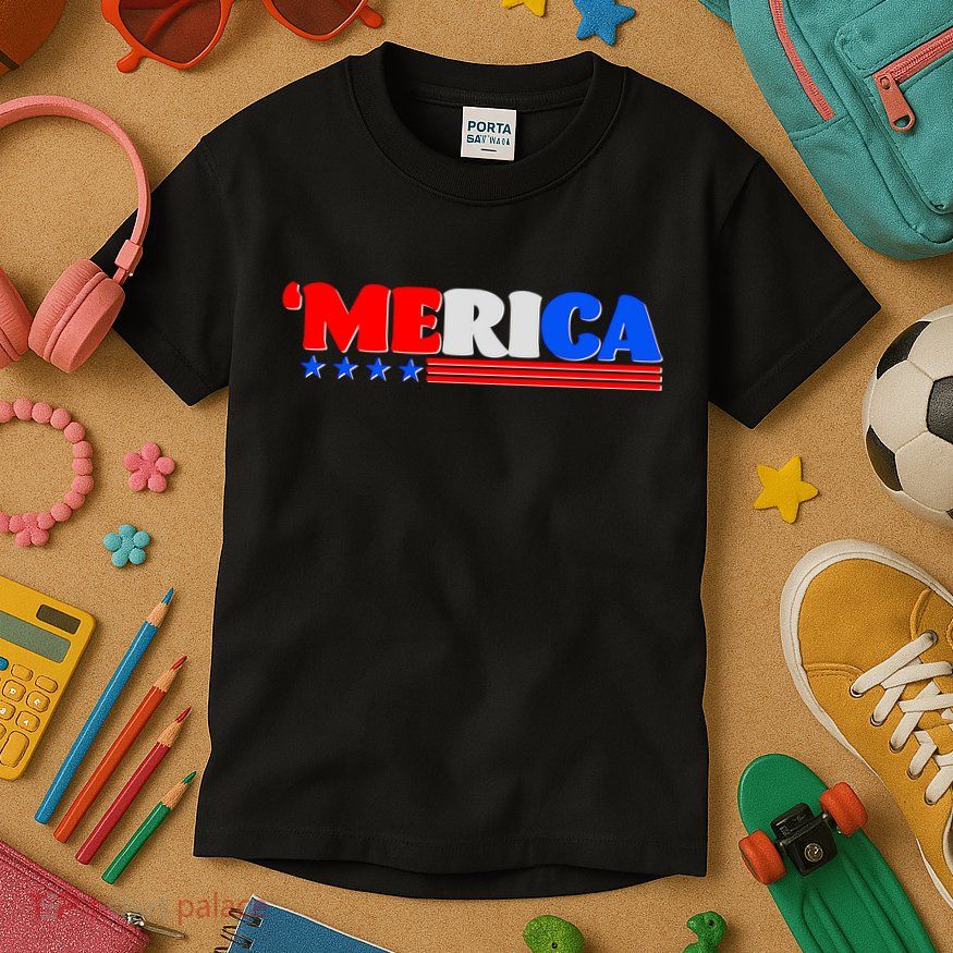 Red White & Blue 'Merica 4th Of July Kids T-Shirt
