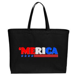 Red White & Blue 'Merica 4th Of July Cotton Canvas Jumbo Tote