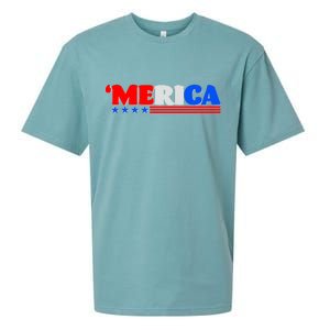 Red White & Blue 'Merica 4th Of July Sueded Cloud Jersey T-Shirt