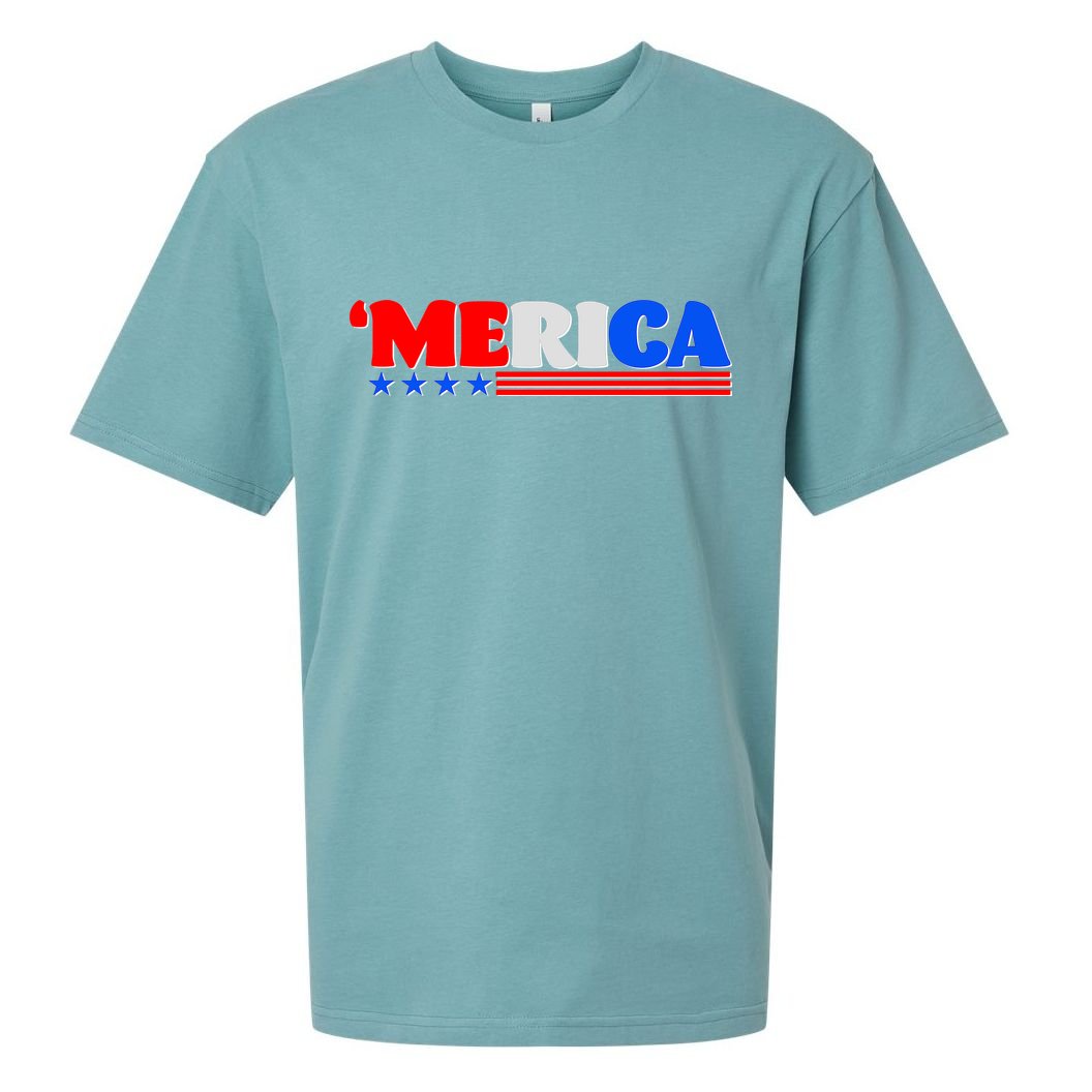 Red White & Blue 'Merica 4th Of July Sueded Cloud Jersey T-Shirt