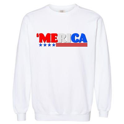 Red White & Blue 'Merica 4th Of July Garment-Dyed Sweatshirt