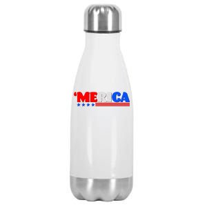 Red White & Blue 'Merica 4th Of July Stainless Steel Insulated Water Bottle