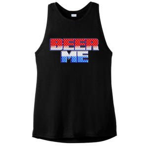 Red White And Blue Beer Me Ladies PosiCharge Tri-Blend Wicking Tank