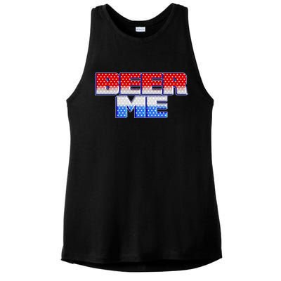 Red White And Blue Beer Me Ladies PosiCharge Tri-Blend Wicking Tank