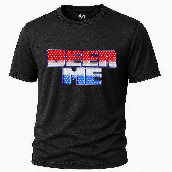 Red White And Blue Beer Me Cooling Performance Crew T-Shirt