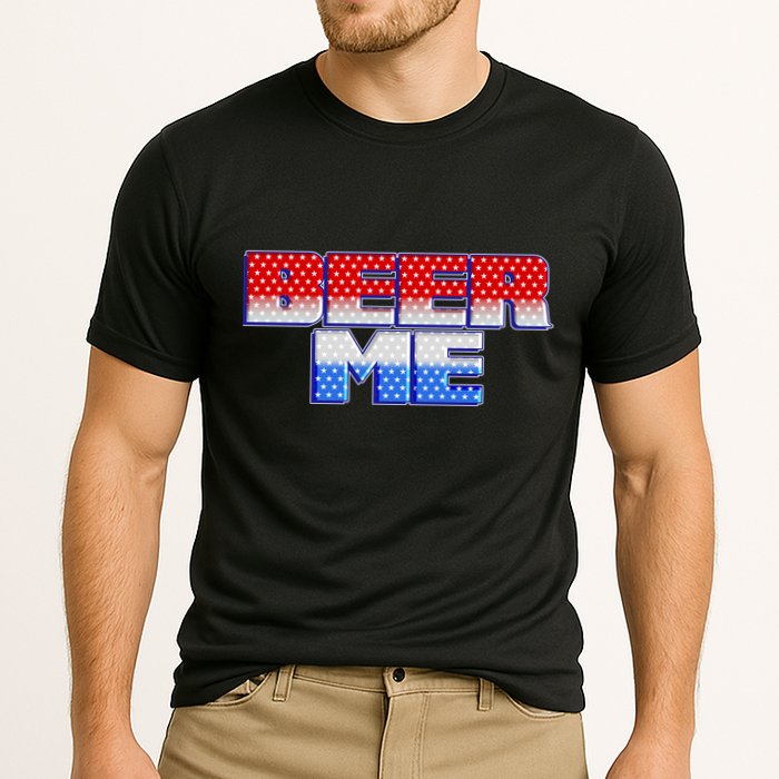 Red White And Blue Beer Me Cooling Performance Crew T-Shirt
