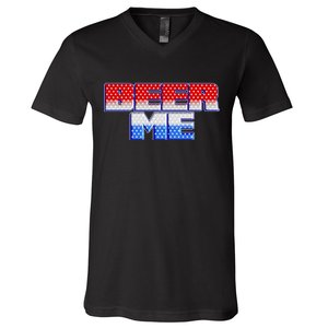 Red White And Blue Beer Me V-Neck T-Shirt