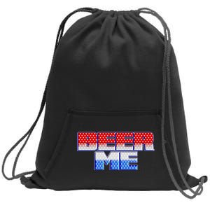 Red White And Blue Beer Me Sweatshirt Cinch Pack Bag