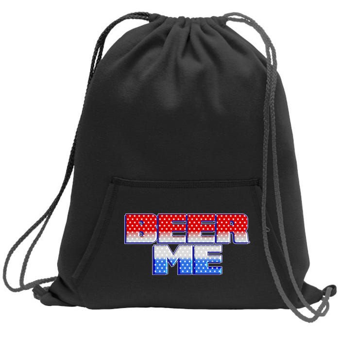 Red White And Blue Beer Me Sweatshirt Cinch Pack Bag