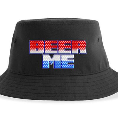 Red White And Blue Beer Me Sustainable Bucket Hat