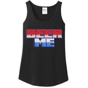 Red White And Blue Beer Me Ladies Essential Tank